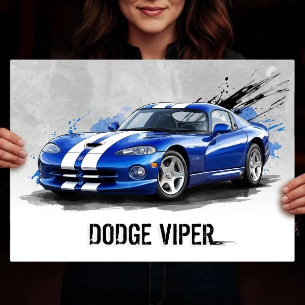 Ozdobny plakat metalowy Dodge Viper GTS
